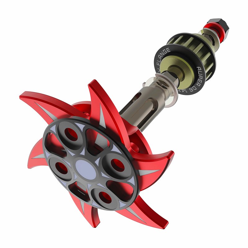 3RACING Auper D6 Aluminum Belt Drivetrain Shaft RED - SAK-D6809/RE