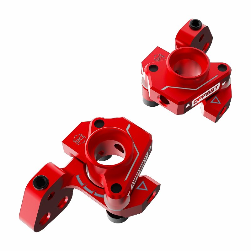 3RACING Auper D6 Aluminum KPI Knuckle RED - SAK-D6814/RE
