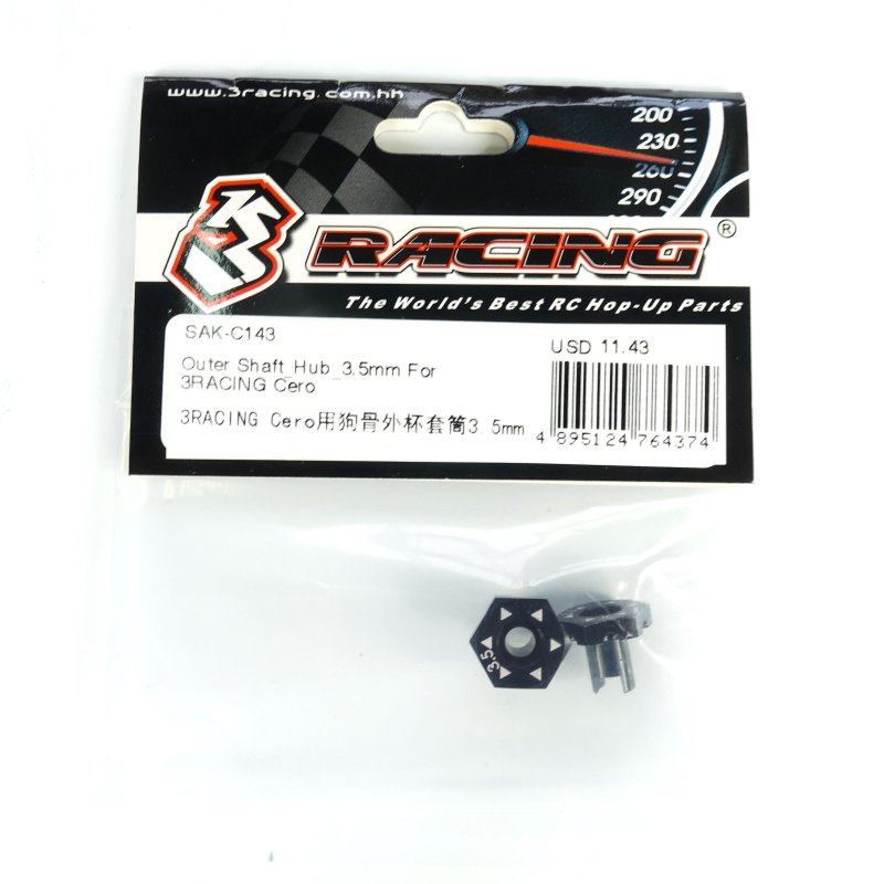 3RACING Cero Outer Shaft_Hub_3.5mm - SAK-C143