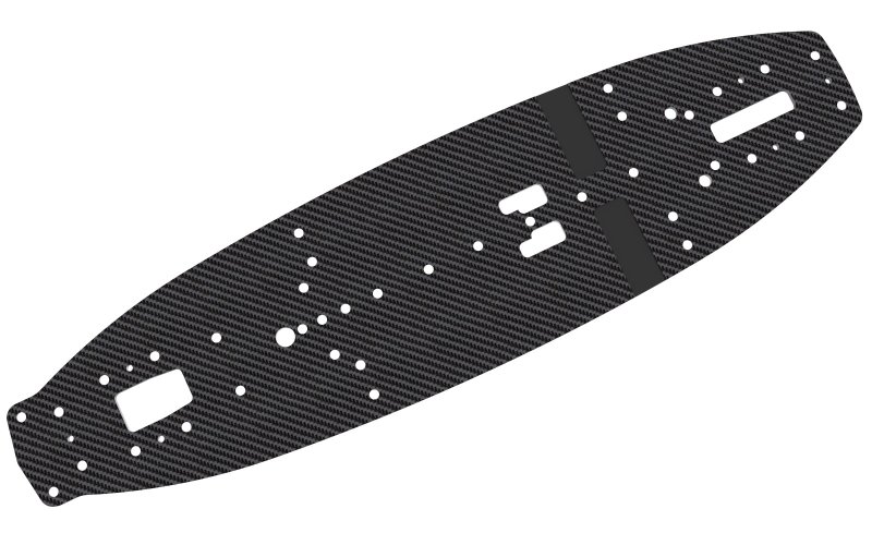 3RACING Cero M Chassis Graphite Main Chassis 210mm - SAK-CM103/GA
