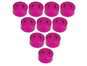 3RACING Sakura Zero Aluminium M3 Flat Washer 3.0mm (10 Pcs) - Pink - 3RAC-WF330/PK