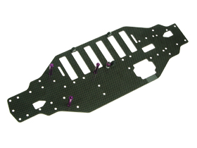 Hot Bodies Cyclone Sport Version Graphite Main Chassis For Hot Bodies Cyclone Sport Version - Purple Color - 3Racing CY-01/WO