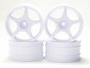 Kyosho Mini Inferno Plastic 5 Spoke Wheel - White Color - 3RACING MIF-052/WI