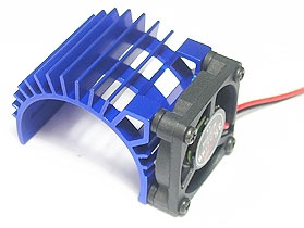 3RACING Motor Heat Sink W/ Fan For 540 Motor (Fan-Shaped) - Blue - 3RAC-MHS005/BU
