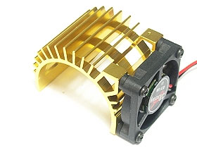 3RACING Motor Heat Sink W/ Fan For 540 Motor (Fan-Shaped) - Gold - 3RAC-MHS005/GO