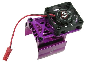 3RACING Extended Motor Heat Sink W/ Fan For 540 Motor (High Finger) - Purple - 3RAC-MHS007/PU