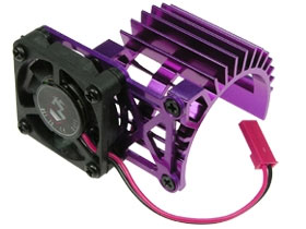 3RACING Extended Motor Heat Sink W/ Fan For 540 Motor (Fan-Shaped) - Purple - 3RAC-MHS008/PU