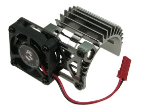 3RACING Extended Motor Heat Sink W/ Fan For 540 Motor (Fan-Shaped) - Titanium - 3RAC-MHS008/TI