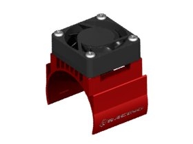 3RACING Motor Heat Sink W/ Fan Ver.2 For 540 Motor (High Finger) - Red - 3RAC-MHS4/RE/V2