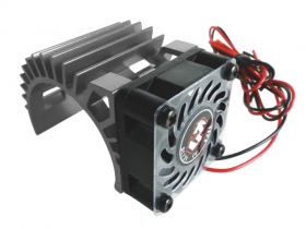 3RACING Engine Heat Sink Motor Heat Sink W/ Fan Ver.2 For 540 Motor (Fan-Shaped) - Titanium - 3RAC-MHS5/TI/V2