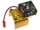 3RACING Extended Motor Heat Sink W/ Fan For 540 Motor (High Finger) - Gold - 3RAC-MHS007/GO