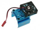 3RACING Extended Motor Heat Sink W/ Fan For 540 Motor (High Finger) - Light Blue - 3RAC-MHS007/LB