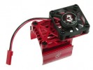 3RACING Extended Motor Heat Sink W/ Fan For 540 Motor (High Finger) - Red - 3RAC-MHS007/RE