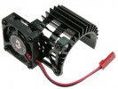 3RACING Extended Motor Heat Sink W/ Fan For 540 Motor (Fan-Shaped) - Black - 3RAC-MHS008/BL