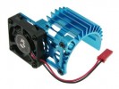 3RACING Extended Motor Heat Sink W/ Fan For 540 Motor (Fan-Shaped) - Light Blue - 3RAC-MHS008/LB