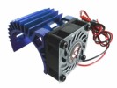 3RACING Engine Heat Sink Motor Heat Sink W/ Fan Ver.2 For 540 Motor (Fan-Shaped) - Blue - 3RAC-MHS5/BU/V2