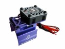 3RACING Engine Heat Sink Extended Motor Heat Sink W/ Fan Ver.2 For 540 Motor (High Finger) - Blue - 3RAC-MHS7/BU/V2