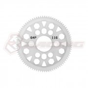 3RACING 64 Pitch Spur Gear 116T Ver.2 - 3RAC-SG64116/V2