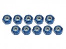 3RACING 3mm Aluminum Lock Nuts (10 Pcs) - Blue - 3RAC-N30/BU
