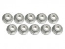 3RACING 4mm Aluminum Flanged Lock Nuts (10 Pcs) - Silver - 3RAC-NF40/SI