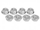 3RACING Aluminum Locknut Serrated (8pcs) - Silver - 3RAC-NS40/SI