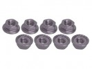 3RACING Aluminum Locknut Serrated (8pcs) - Titanium - 3RAC-NS40/TI