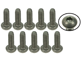 3RACING M2 x 6 Titanium Button Head Hex Socket - Machine (10 Pcs) - TS-BSM206M