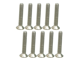 3RACING M2.6 x 12 Titanium Flat Head Hex Socket - Machine (10 Pcs) - TS-FSM2612M