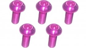 3RACING M3 x 8 AL7075 Button Head Hex Socket - Machine (5 Pcs) Pink - TS-BSM308AL/PK