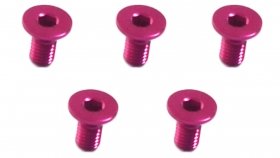 3RACING M3 x 6 AL7075 Flat Head Hex Socket - Machine (5 Pcs) Pink - TS-FSM306AL/PK