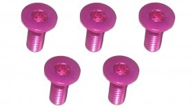 3RACING M3 x 8 AL7075 Flat Head Hex Socket - Machine (5 Pcs) Pink - TS-FSM308AL/PK