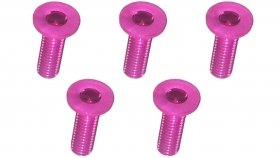 3RACING M3 x 10 AL7075 Flat Head Hex Socket - Machine (5 Pcs) Pink - TS-FSM310AL/PK