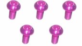 3RACING M3 x 6 AL7075 Button Head Hex Socket - Machine (5 Pcs) Pink - TS-BSM306AL/PK