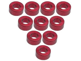 3RACING Aluminium M3 Flat Washer 2.5mm (10 Pcs) - Red - 3RAC-WF325/RE