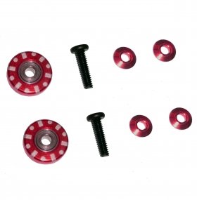 Tamiya Mini 4WD 9mm Aluminum Ball -Race Rollers ( Ringless )(Red) - 3RACING M4WD-29/RE