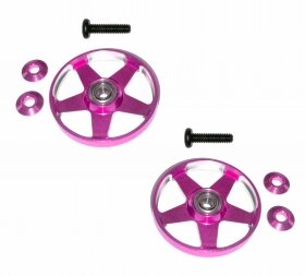 Tamiya Mini 4WD 19mm Aluminum Ball -Race Rollers ( Ringless-Light weight ) -Pink - 3RACING M4WD-40/PK