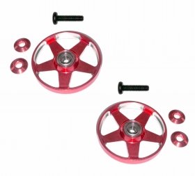 Tamiya Mini 4WD 19mm Aluminum Ball -Race Rollers ( Ringless-Light weight ) -Red - 3RACING M4WD-40/RE