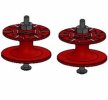 Tamiya Mini 4WD Double Aluminum Rollers ( 18-19mm )(Red) - 3RACING M4WD-36/RE