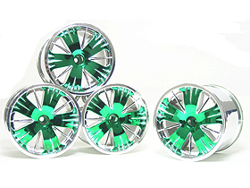 Traxxas Revo HPI Savage 21 /HPI Savage 25 /Traxxas Revo Ton Wheel 40 Series - Wide Offset ( 2 Pairs ) - Green Color - 3RACING RE-043/G4