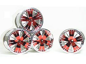 Traxxas Revo HPI Savage 21 /HPI Savage 25 /Traxxas Revo Ton Wheel 40 Series - Wide Offset ( 2 Pairs ) - Red Color - 3RACING RE-043/R4